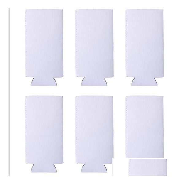 Favor de festa dhs sublimação diy branco em branco fino lata portador neoprene insator mais frio e beisebol garrafa de água es entrega em casa gar dhm5o