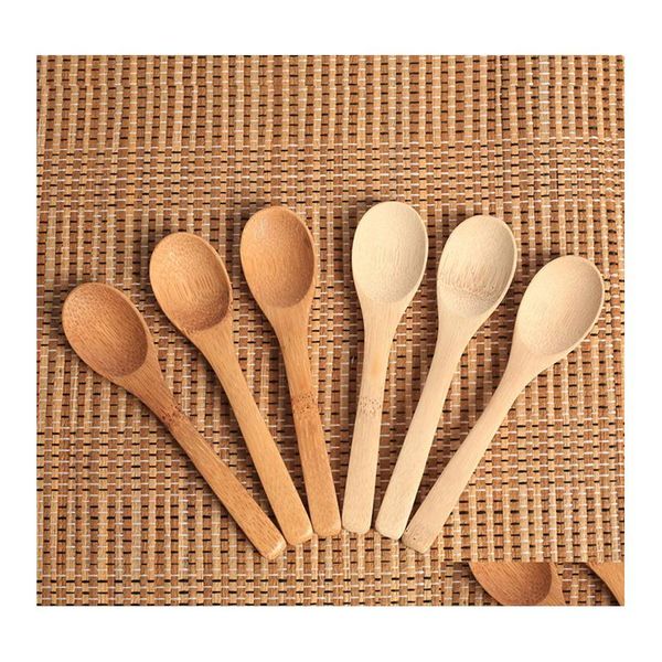 Cucchiai 12,8 Cm / 5 Pollici Cucchiaio di legno Stoviglie ecologiche Bamboo Scoop Caffè Miele Zuppa di tè Cucchiaino Agitatore Utensile da cucina Strumento Jy02 Otvhd