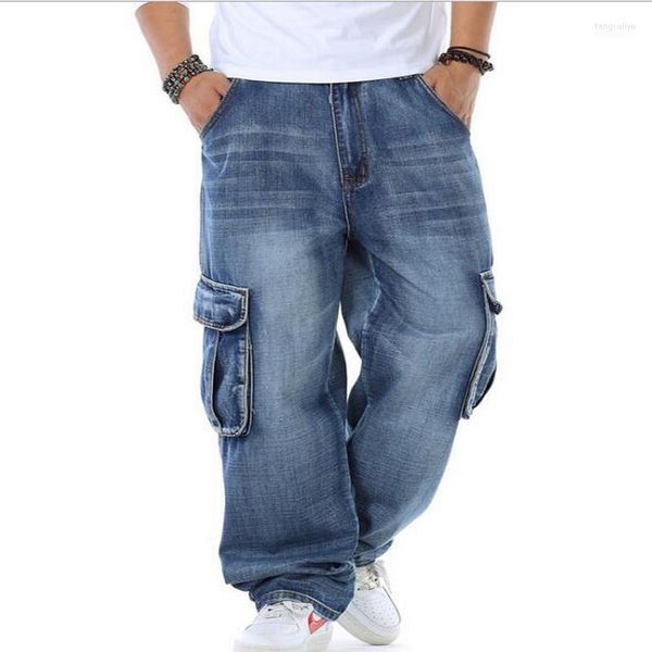 Jeans masculinos 2023 Multi Pocket Wide Leg Loo for Men Hip Hop Baggy Homme Denim Troushers Plus Size 42 44 461