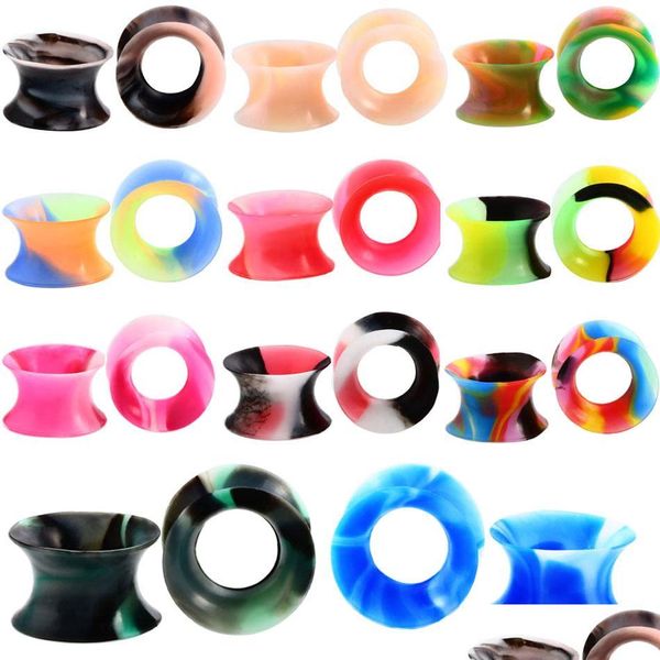 Plugs Tunnel 22Pcs / Lot New Sile Ear Expansion Alesatore 616Mm Puntura umana europea e americana Gioielli Mix Colore Drop Delivery Bo Dhtjf