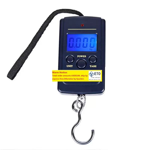 100 pezzi 40 kg 10 g mini bilancia elettronica portatile bilancia appesa pesca gancio per bagaglio tascabile peso digitale