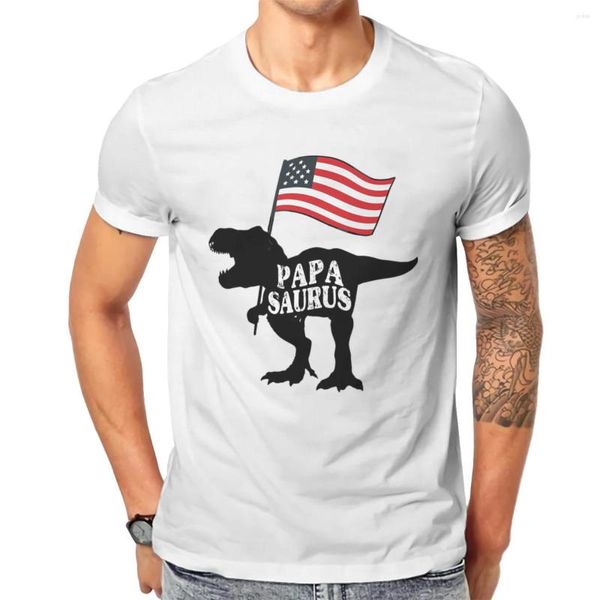 Herren T-Shirts Papasaurus 4. Juli US-Flagge Dadasaurier Väter Größe Harajuku Boy Design High Street T-Shirts 139254