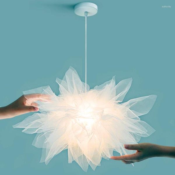 Pendelleuchten Nordic Romantische Spitze Stoff Leuchten Lampe Led Hängen Für Prinzessin Wohnzimmer Schlafzimmer Home Art Decor