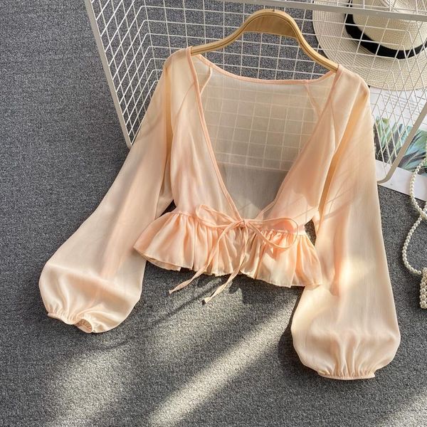 Damenjacken 2023 Sommer Elegante Frauen Dot Schal Capes Dame Chiffon Wraps Fliege Wrap Bolero Zubehör Mantel Tops Sonnenschutz 1394