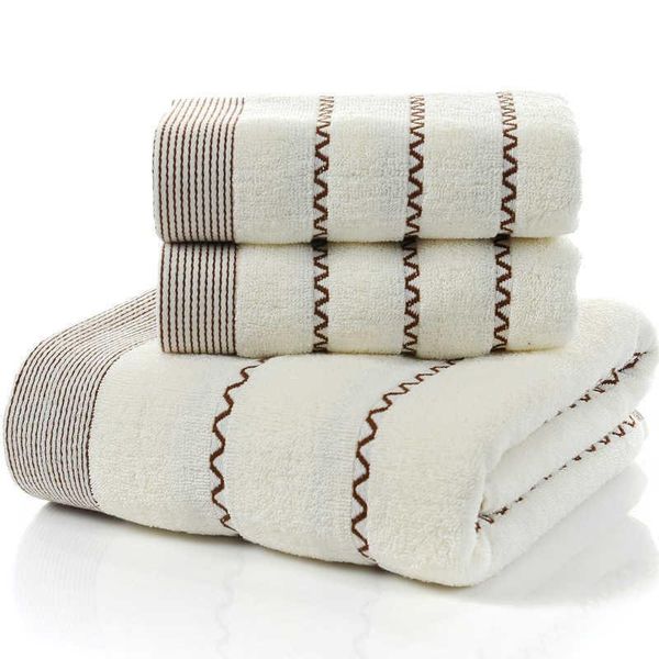 Toalha 3 conjunto de algodão 70x140cm 1pc Banho 2pcs 35x75cm Toalhas de face Terry Washcloth Travel Beach Sport para adultos