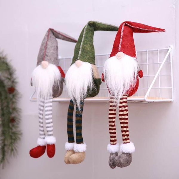 Рождественские украшения 1pc Cartoon No Face Long Beard Santa Claus Dolls украшения для домашних рождественских деревье