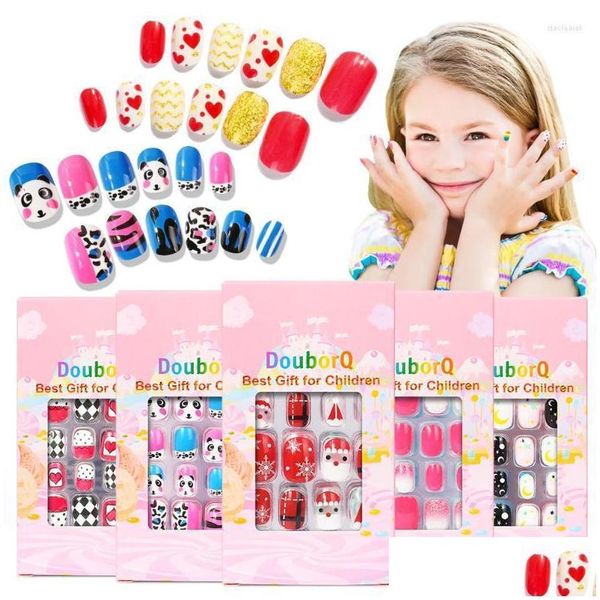 Unghie Finte 120 Pz Bambini Cartone Animato Falso Fl Er Press Stick On Bambini Adesivi Per Unghie Decor Ragazze Regalifalse Stac22 Drop Delivery Salute Dhorh