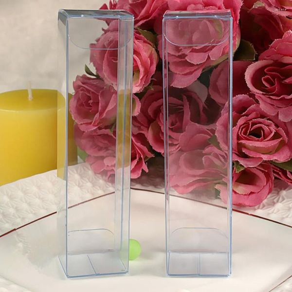 Favor de festa por atacado- 50pcs/ lote de casamento caixa transparente PVC Box Clear Gift Craft Display Cosmetic Jewelry Plástico embalagem para caneta