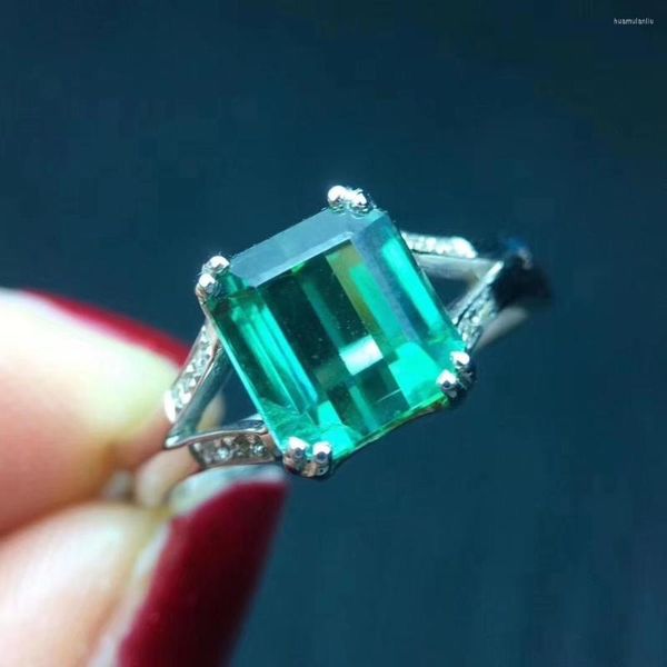 Кластерные кольца Fine Jewelry Real 18k белого золота Au750 Natural Green Tourmaline 2,6 -ct Gemstone Мужчина Бразилия Происхождение для мужчин Подарок