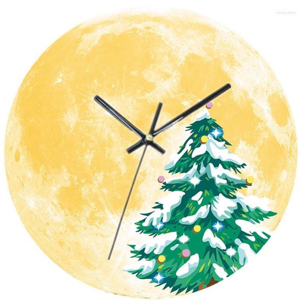 Orologi da parete Luminoso Moon Clock Christmas Art Decor Decorazione per camera da letto casa e camera per adulti