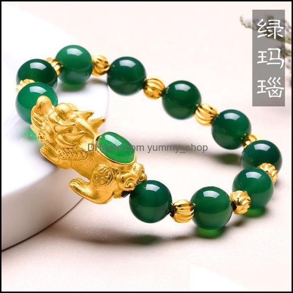 Picciolo verde nero rossa di perline di perline di perline Bracciale Feng Shui Good Wealth Luck unisex Psera Hombre per gioielli che producono 794 Drop Deli Dh6vh