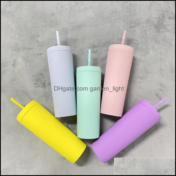 Bottiglie d'acqua 19Oz Commestibile St Cup con coperchio e logo Bottiglia di plastica Sile Caffè Latte Bubble Tea Mug Drop Delivery Home Garden Kitchen Dhmvj