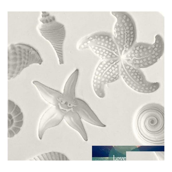 Ferramentas de decoração de bolos de cozimento para panificação criaturas do mar Diy Conch Starfish Shell fondant Candy Molds Sile Moldes Creative Chocolate Grow Del Del Otktu