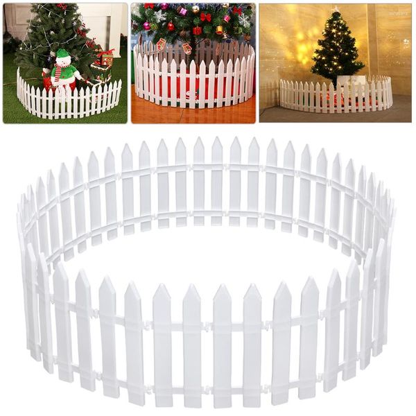 Decorazioni natalizie 30pcs mini barriera simulazione recinzione di giunzione in miniatura per decorazioni (bianco)