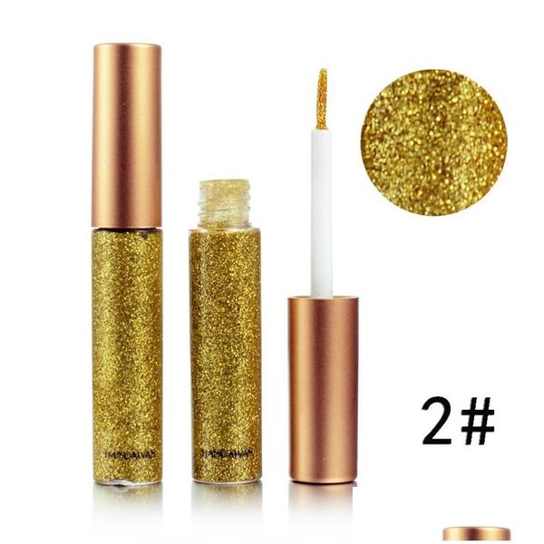 Глосс губ Handaiyan блеск жидкий подводка для глаз 10 цветов металлик Shine Shine Liner Drop Delive Health Beauty Makeup Lips Dhqwx