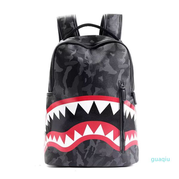 Дизайнерский модный леопардовый рюкзак, сумки, школьный рюкзак с зубами акулы, дизайнерский рюкзак из полиэстера с карманом на молнии, простой, все в наличии