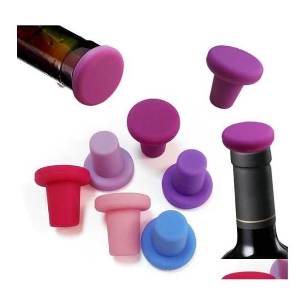 Strumenti da bar 9 colori Tappi per bottiglie di birra Tappi Conservazione della famiglia Bottiglie di vino Sile per uso alimentare Design creativo Sicuro Sano Drop Deliv Otmvd