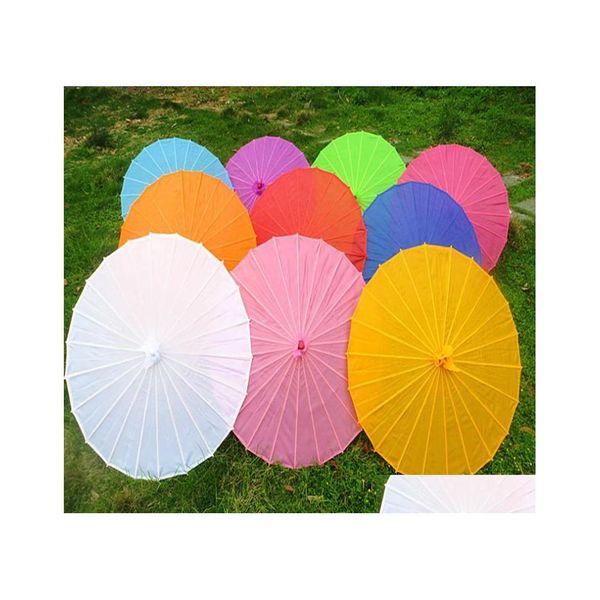 Ombrellas 100pcs/lotto piccolo grande colorf cinese ombrello cinese danza tradizionale colore parasole oggetti di seta giapponese SN447 drop drop dh2ir