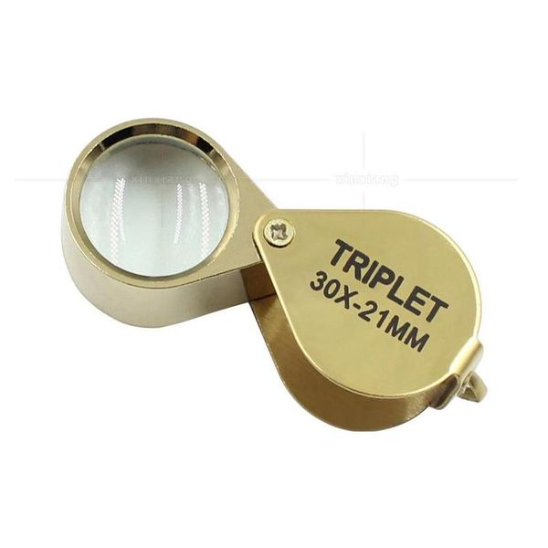 Lente d'ingrandimento portatile 30X Power 21Mm Lente d'ingrandimento per gioiellieri Gold Eye Loupe Gioielleria Prezzo più basso Vetro con scatola squisita Dro Dhohg