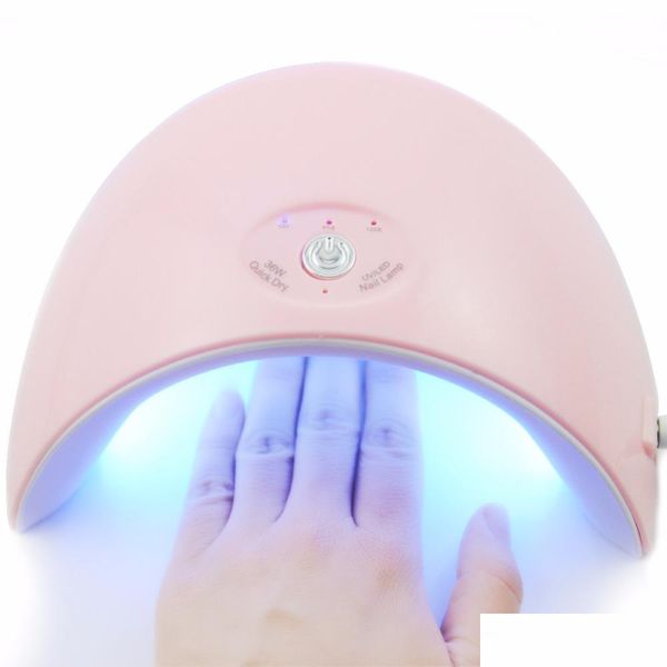 Nageltrockner 36W UV-LED-Lampentrockner für alle Arten von Gel 12 LEDs Hine-Härtung 60S / 120S Timer USB-Anschluss Drop-Lieferung Gesundheit Schönheit Kunst Dhnin