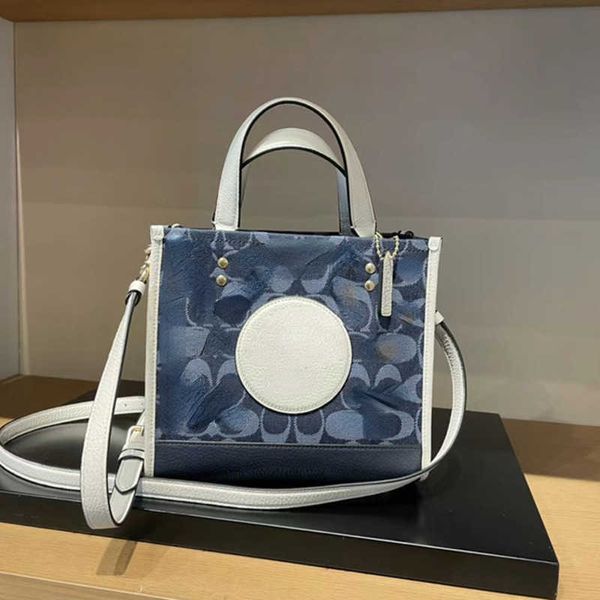 Umhängetaschen 2023 Designer Neue Weibliche Dempsey 22 Tragbare Tote Chambray Feld Runde Kuchen Einkaufstasche