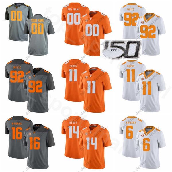 American College Football Wear NCAA Tennessee Volunteers 16 Peyton Mann Jersey Football College 92 Reggie White 6 Alvin Kamara 14 Eric Berry 11 Joshua Dobbs Custom Na