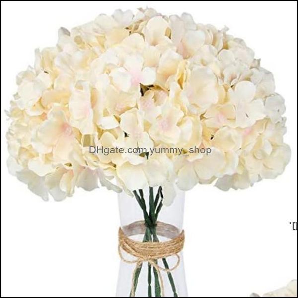 Ghirlande di fiori decorativi Ortensia artificiale di seta 54 petali Ortensie con stelo Composizione floreale Decorazioni per la tavola Matrimonio Home De Otytl
