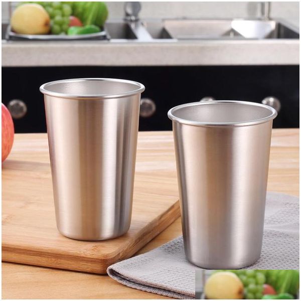 Tassen 350 ml Edelstahl Tumbler Pint Gläser Metallbecher Outdoor Cam Reisen Trinken Kaffee Tee Bier Lx0563 Drop Lieferung Home Gar Dhuls