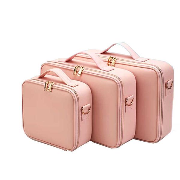 Custodie per cosmetici Custodie Pu Pink Beauty Cosmetics Storage Box Borsa da viaggio portatile per truccatori 230113