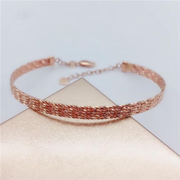 Link-Armbänder Russland 585 Lila Gold Weibliches geschnitztes Design Kaiserliches Konkubine-Armband vergoldet 18K Farbe Elegante klassische Modeverzierung