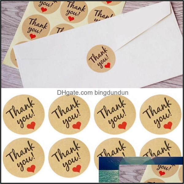 Favor de festa 60pcs Kraft Paper Thank You Gift Tags Christmas DIY Casamento Decoração vintage Lables Favores Acessórios Preço da fábrica E OTL8B