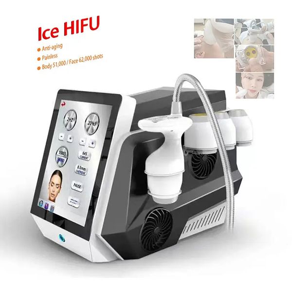 Nuova tecnologia Ice Hifu Machine COOL Indolore 62000 scatti 7D potente Ultrasuoni focalizzati ad alta intensità Dispositivo antietà Lifting facciale Attrezzatura per saloni di bellezza