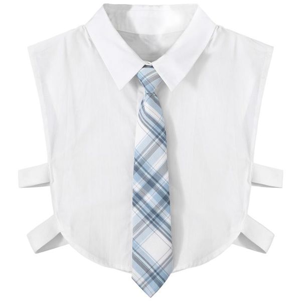 Бабочка для детей белые рубашки наполовину вершина поддельный воротник с галстуком для выпускного выпускного шарика