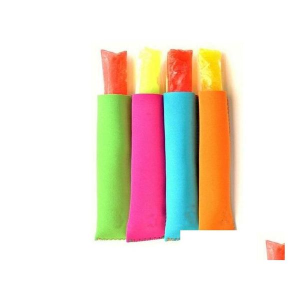 Tolinhas de sorvete por atacado Popsicle Suports Pop Sleeves ZER 15x4.2cm para crian￧as Summer Kitchen 10 Diretor de colorido Damas de jardim home Dhbyp