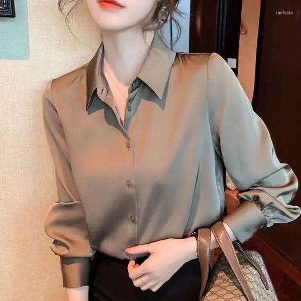 Frauen Blusen Damen Tops Und Solide Weiße Bluse Büro Hemd Blusas Mujer De Moda 2023 Langarm Frauen Shirts kleidung E913