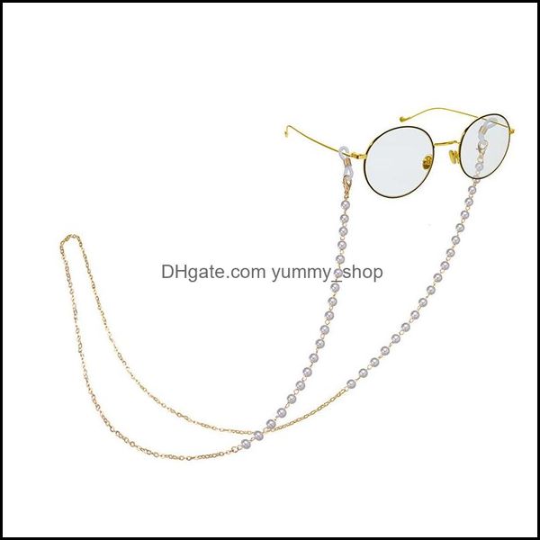 Catene per occhiali Eleganti perle finte Catena con perline Cordini Porta collo Accessori per occhiali da sole pendenti in metallo fatti a mano da donna Dr Ot3Dr