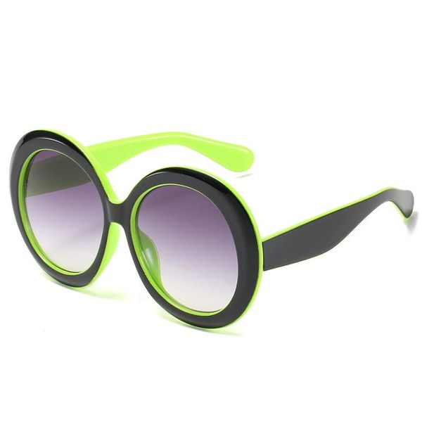 Óculos de sol Round Big Frame Ladies Spectacles Personality Street Shooting Glasses Wild Women Moda