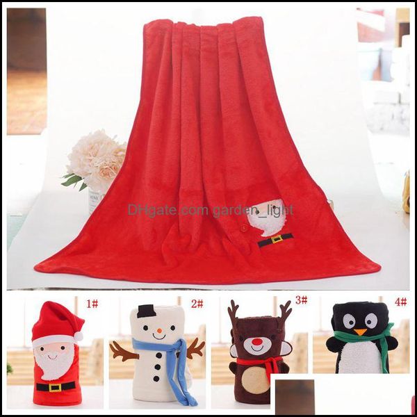 Cobertores 80x100cm fofo de l￣ de l￣ de Natal desenho animado Santa Santa Snowman Snowman Penguin Elk Shawl Wrap Soft quente personaliz￡vel Drop DBC D Dh1of