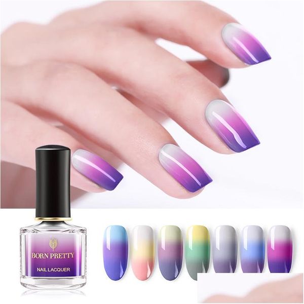 Esmalte novo 6pcs/lote térmico 6ml 3 cores temperatura alteração de cor de manicure artes de arte projetar entrega de gotas de gotas de saúde