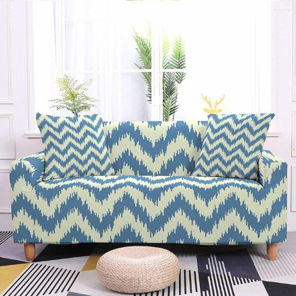 Chair Covers Wavy Line Sofa Cover Geometry Pattern Elastic Slipcover Modern Stretch Anti-dust Couch For Living Room 1-4 Seater