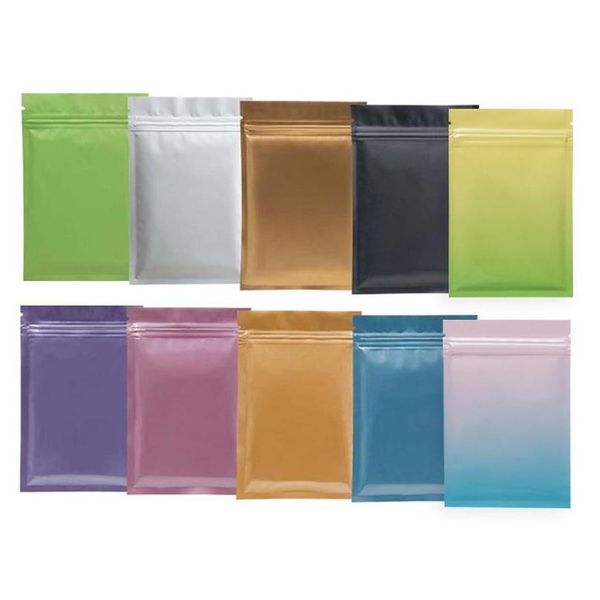 Sacos de armazenamento colorida alum￭nio -alum￭nio Mini self Seal Packing alimentos alimentos vedados com panifica￧￣o de doces Jewellry Pe￧as pequenas bolsas LX2859 Drop de dhngh