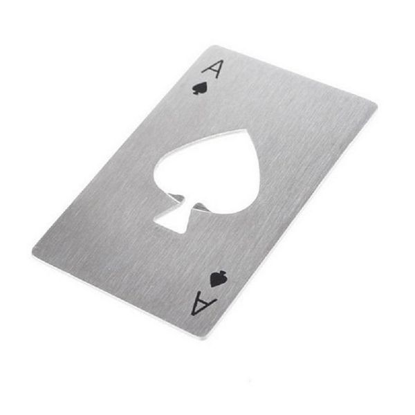 Apribottiglie Elegante carta da gioco da poker Ace Of Spades Bar Tool Acciaio inossidabile Soda Beer Bottle Cap Opener Gift Wa2068 Drop Delivery Home Dhas5