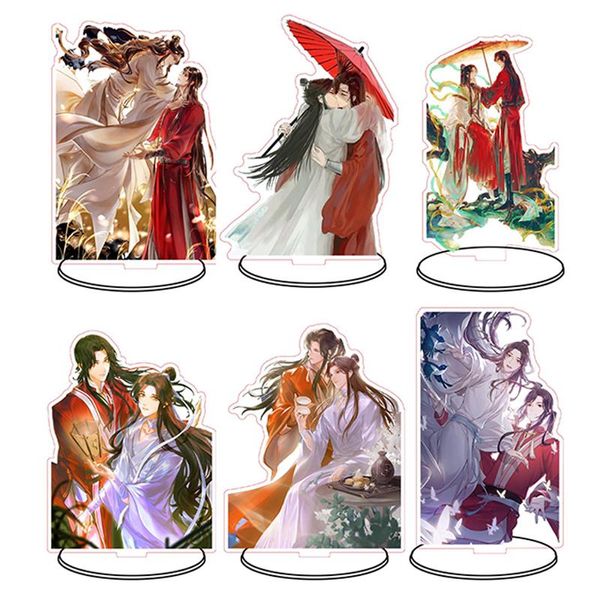 Keychains Anime Tian Guan Ci Fu Acrílico Figura Keychain Xie Lian Hua Cheng Modelo Modelo Placa Decoração de Mesa de Mesa Sinal Brinquedos de Chaves