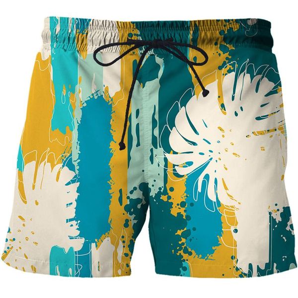 Shorts masculinos 2023 roupas de banho correspondentes pinturas artísticas de arte engraçada verão 3d imprimingmens praia swimming tard