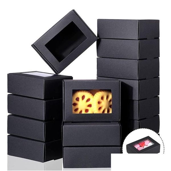 Подарочная упаковка Kraft Paper Box с оконными мыльными коробками представленная упаковка для любимого украшения конфеты LX4520 Доставка Доставка Домашний сад DHHFS
