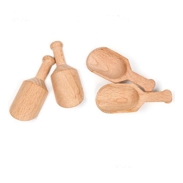 Cucchiai 200 pezzi/lotto mini palette in legno sale a polvere cucchiaio per doccia spa per utensili per lavanderia caramella sn1476 consegna a goccia casa dh4nd