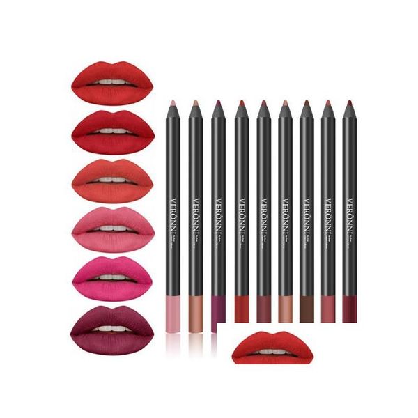 Lip Pencils Großhandel Neue Mode Lippenstift Bleistift Damen Professionelle Lipliner Wasserdicht Liner 9 Farben Make-Up Werkzeuge Drop Lieferung Dh3Je