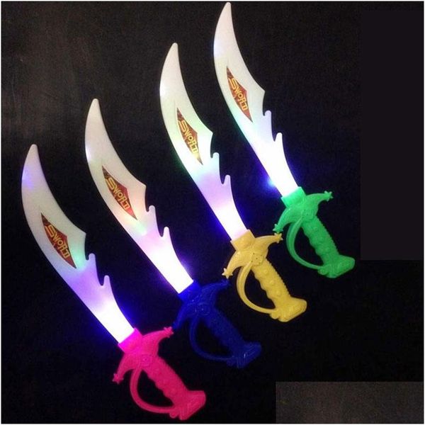 Вечеринка привела к тому, что Toys Electronic Light Knife Simation Childrens Sword Colorf Flash Swords Подарки для детей ZA5003 Доставка доставки ga dhom9