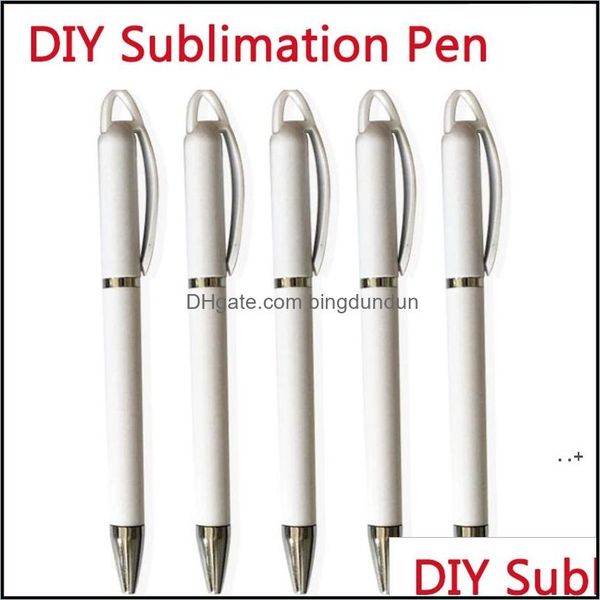 Ballpoint Pens Sublimation Blank Pen White DIY реклама, бизнес теплопередача, печатная печать, rra11359 офис доставки офис Otpt3