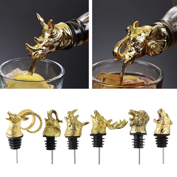 Bar ferramentas de barra Alloy Silicone Wine Aerator Spout Decanters Decanters Elephant Stoppers Garrafas de licor 230113